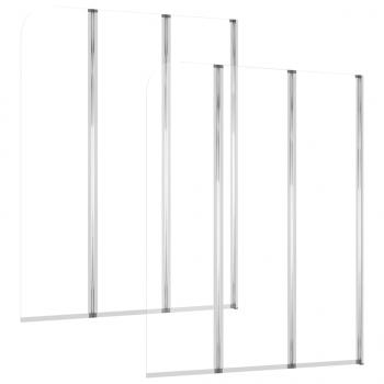 Duschabtrennungen 2 Stk. 104x130 cm Hartglas Transparent