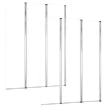 Duschabtrennungen 2 Stk. 104x130 cm Hartglas Transparent