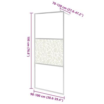 Duschwand für Begehbare Dusche ESG-Glas Steindesign 100x195 cm