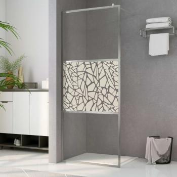 ARDEBO.de - Duschwand für Begehbare Dusche ESG-Glas Steindesign 140x195 cm