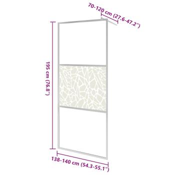 Duschwand für Begehbare Dusche ESG-Glas Steindesign 140x195 cm