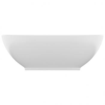Luxuriöses Ovales Waschbecken Matt Weiß 40x33 cm Keramik