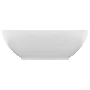 Luxuriöses Ovales Waschbecken Matt Weiß 40x33 cm Keramik