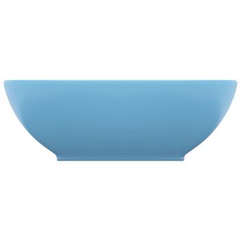 Luxuriöses Ovales Waschbecken Matt Hellblau 40x33 cm Keramik
