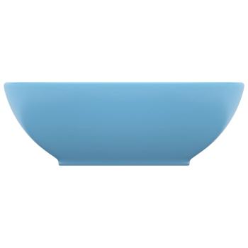 Luxuriöses Ovales Waschbecken Matt Hellblau 40x33 cm Keramik