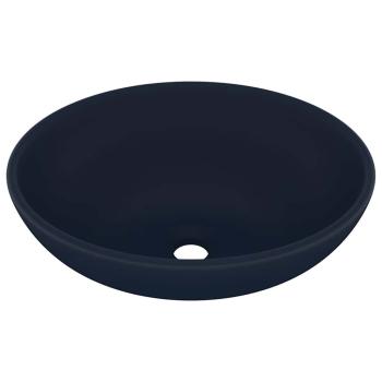 Luxuriöses Ovales Waschbecken Matt Dunkelblau 40x33 cm Keramik