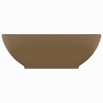 Luxuriöses Ovales Waschbecken Matt Creme 40x33 cm Keramik