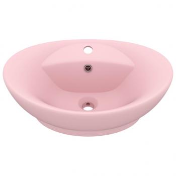 Luxus-Waschbecken Überlauf Oval Matt-Rosa 58,5x39 cm Keramik   