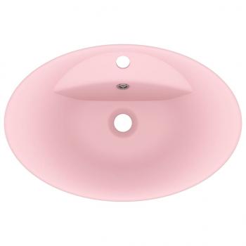 Luxus-Waschbecken Überlauf Oval Matt-Rosa 58,5x39 cm Keramik   