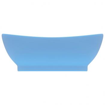 Luxus-Waschbecken Überlauf Matt Hellblau 58,5x39cm Keramik   