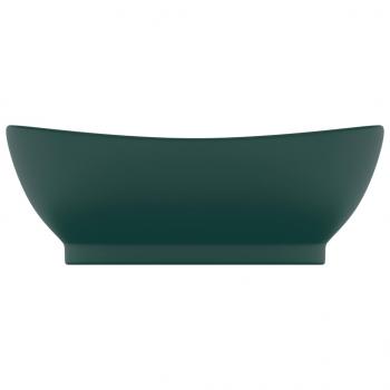 Luxus-Waschbecken Überlauf Matt Dunkelgrün 58,5x39cm Keramik   