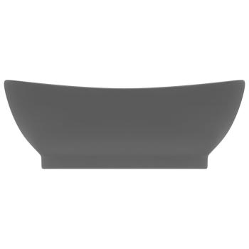 Luxus-Waschbecken Überlauf Matt Dunkelgrau 58,5x39cm Keramik    