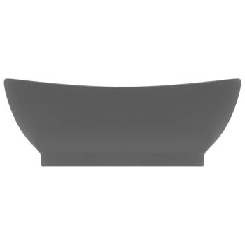 Luxus-Waschbecken Überlauf Matt Dunkelgrau 58,5x39cm Keramik    