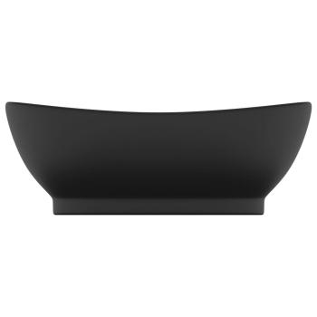 Luxus-Waschbecken Überlauf Matt Schwarz 58,5x39cm Keramik   