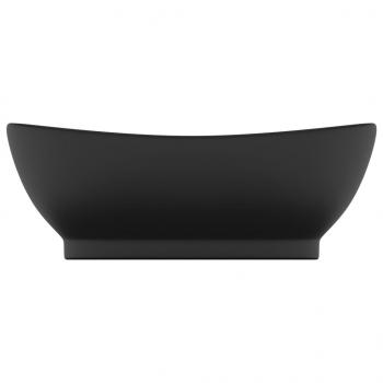 Luxus-Waschbecken Überlauf Matt Schwarz 58,5x39cm Keramik   