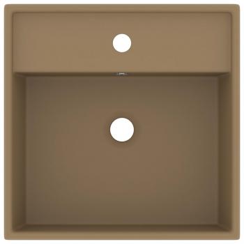 Luxus-Waschbecken Überlauf Quadratisch Matt Creme 41x41 cm