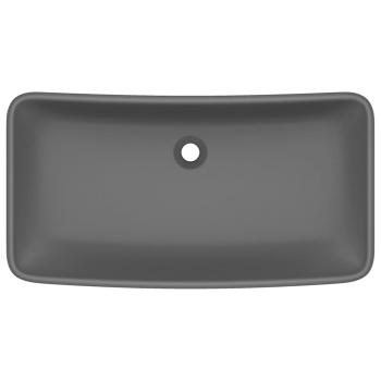 Luxus-Waschbecken Rechteckig Matt Dunkelgrau 71x38 cm Keramik