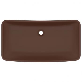 Luxus-Waschbecken Rechteckig Matt Dunkelbraun 71x38 cm Keramik