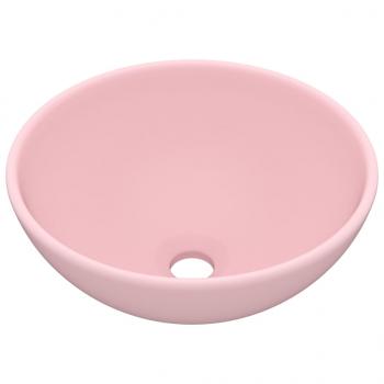 Luxus-Waschbecken Rund Matt Rosa 32,5x14 cm Keramik