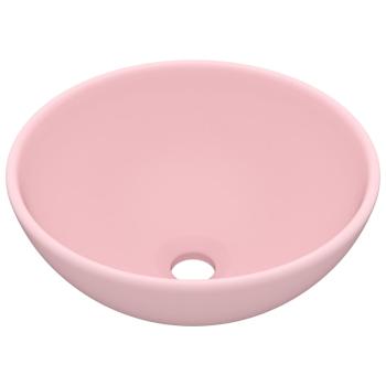 Luxus-Waschbecken Rund Matt Rosa 32,5x14 cm Keramik