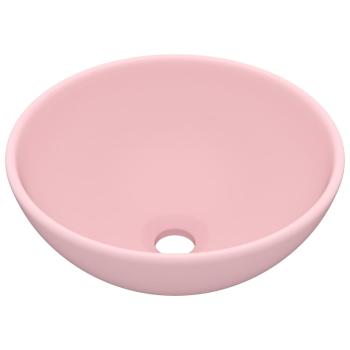 Luxus-Waschbecken Rund Matt Rosa 32,5x14 cm Keramik