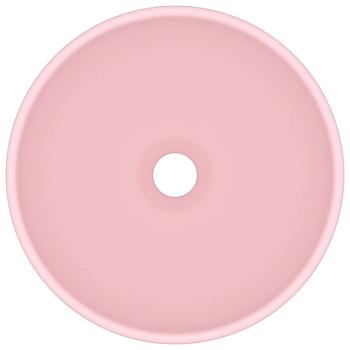 Luxus-Waschbecken Rund Matt Rosa 32,5x14 cm Keramik