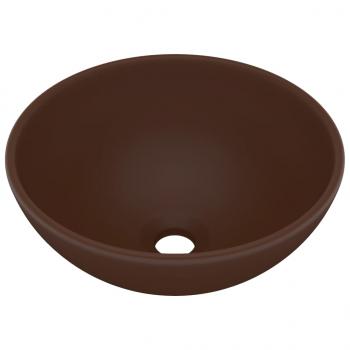 Luxus-Waschbecken Rund Matt Dunkelbraun 32,5x14 cm Keramik