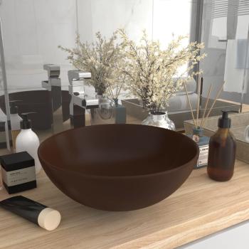 Waschbecken Keramik Dunkelbraun Rund 