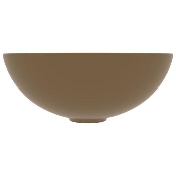 Waschbecken Keramik Mattcreme Rund 