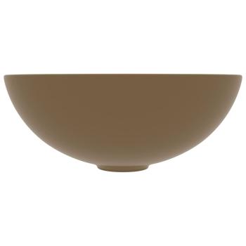 Waschbecken Keramik Mattcreme Rund 