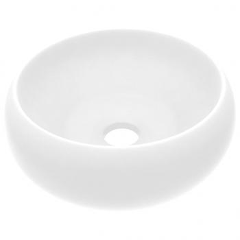 Luxuriöses Waschbecken Rund Matt Weiß 40x15 cm Keramik