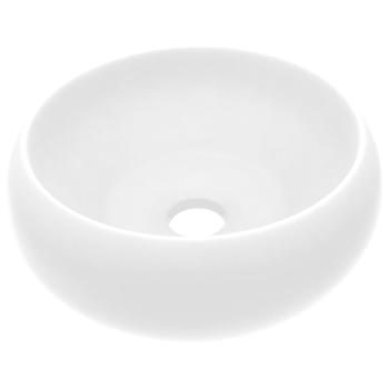 Luxuriöses Waschbecken Rund Matt Weiß 40x15 cm Keramik