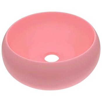 Luxuriöses Waschbecken Rund Matt Rosa 40x15 cm Keramik