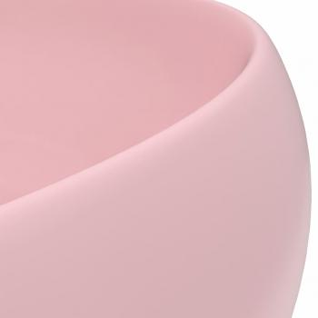 Luxuriöses Waschbecken Rund Matt Rosa 40x15 cm Keramik
