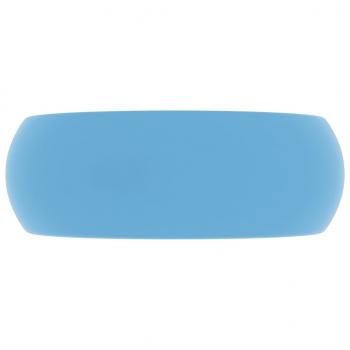 Luxuriöses Waschbecken Rund Matt Hellblau 40x15 cm Keramik