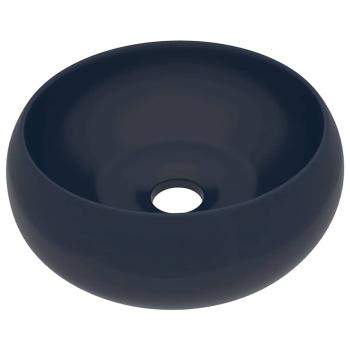Luxuriöses Waschbecken Rund Matt Dunkelblau 40x15 cm Keramik