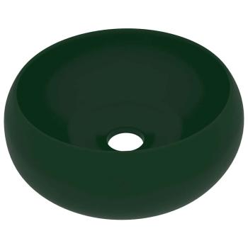 Luxuriöses Waschbecken Rund Matt Dunkelgrün 40x15 cm Keramik