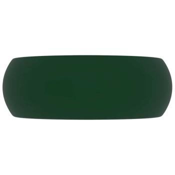Luxuriöses Waschbecken Rund Matt Dunkelgrün 40x15 cm Keramik