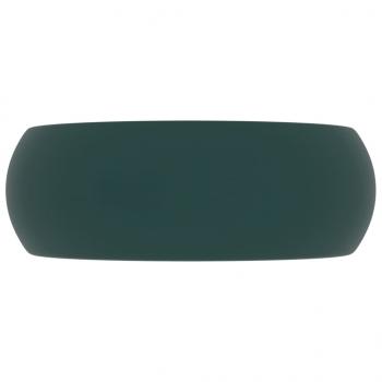 Luxuriöses Waschbecken Rund Matt Dunkelgrün 40x15 cm Keramik