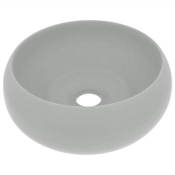 Luxuriöses Waschbecken Rund Matt Hellgrau 40x15 cm Keramik