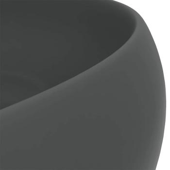 Luxuriöses Waschbecken Rund Matt Dunkelgrau 40x15 cm Keramik