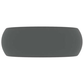 Luxuriöses Waschbecken Rund Matt Dunkelgrau 40x15 cm Keramik