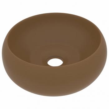 Luxuriöses Waschbecken Rund Matt Creme 40x15 cm Keramik