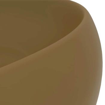 Luxuriöses Waschbecken Rund Matt Creme 40x15 cm Keramik