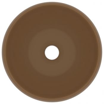 Luxuriöses Waschbecken Rund Matt Creme 40x15 cm Keramik