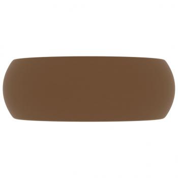Luxuriöses Waschbecken Rund Matt Creme 40x15 cm Keramik