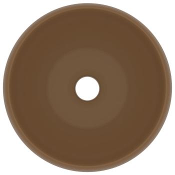 Luxuriöses Waschbecken Rund Matt Creme 40x15 cm Keramik