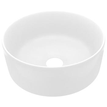 Luxuriöses Waschbecken Rund Matt Weiß 40x15 cm Keramik