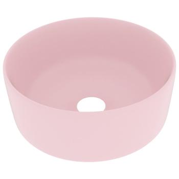 Luxuriöses Waschbecken Rund Matt Rosa 40x15 cm Keramik