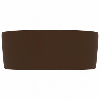Luxuriöses Waschbecken Rund Matt Dunkelbraun 40x15 cm Keramik